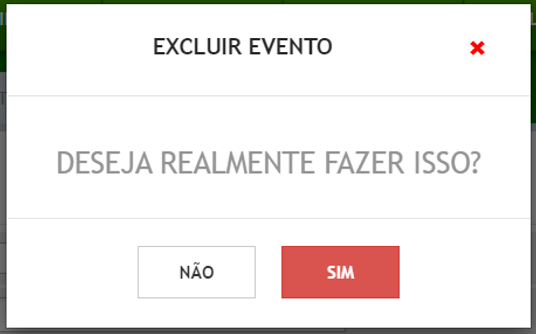 Exclusão/Cancelamento de evento